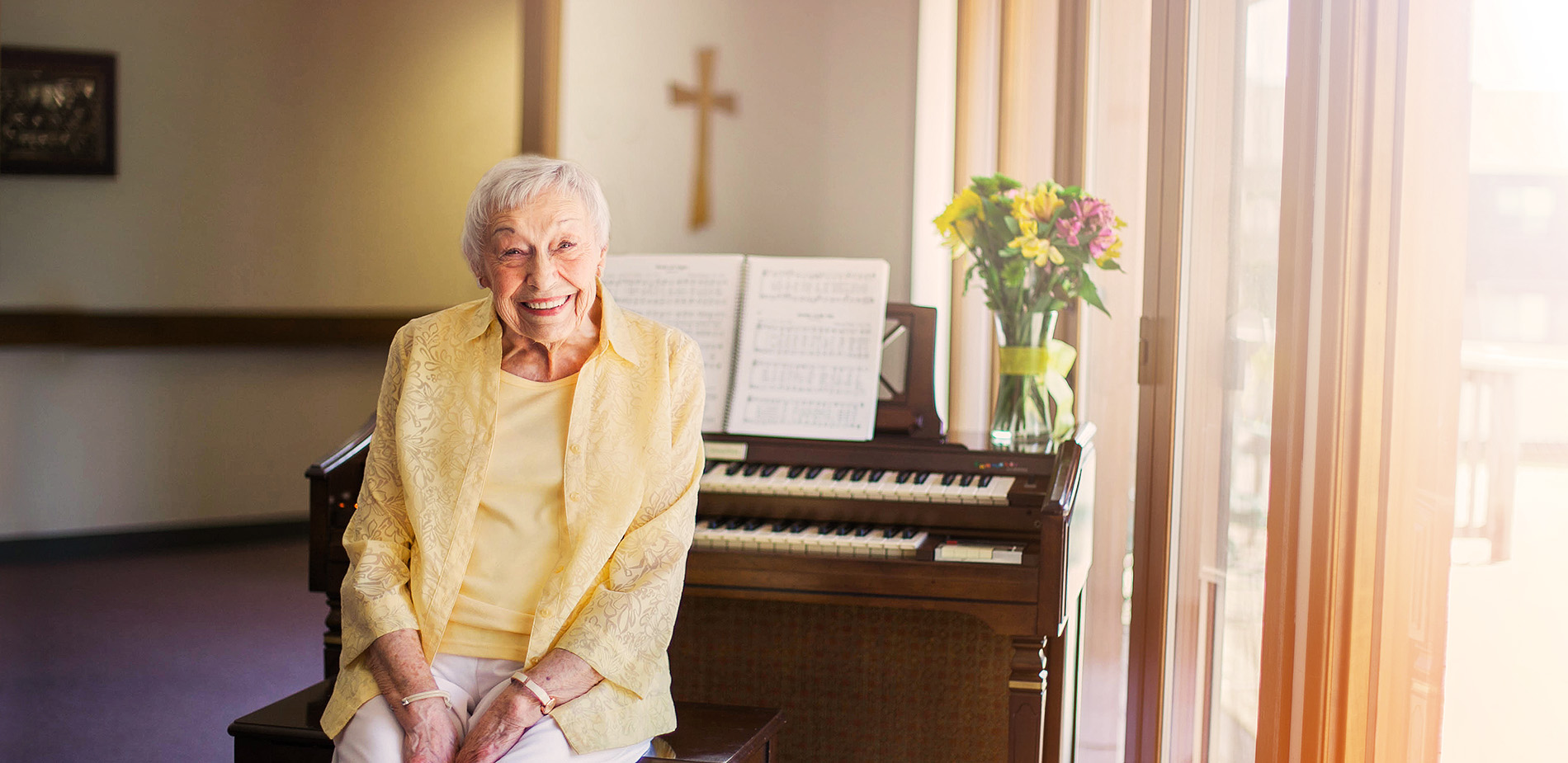 Lorainne at chapel organ